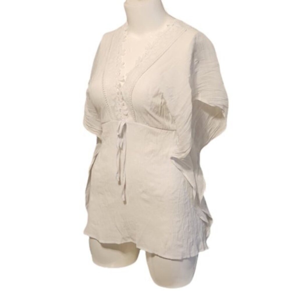 [SHEIN] White Batwing Coverup - Size L